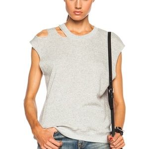 R13 Ripped Neck Sweatshirt Top